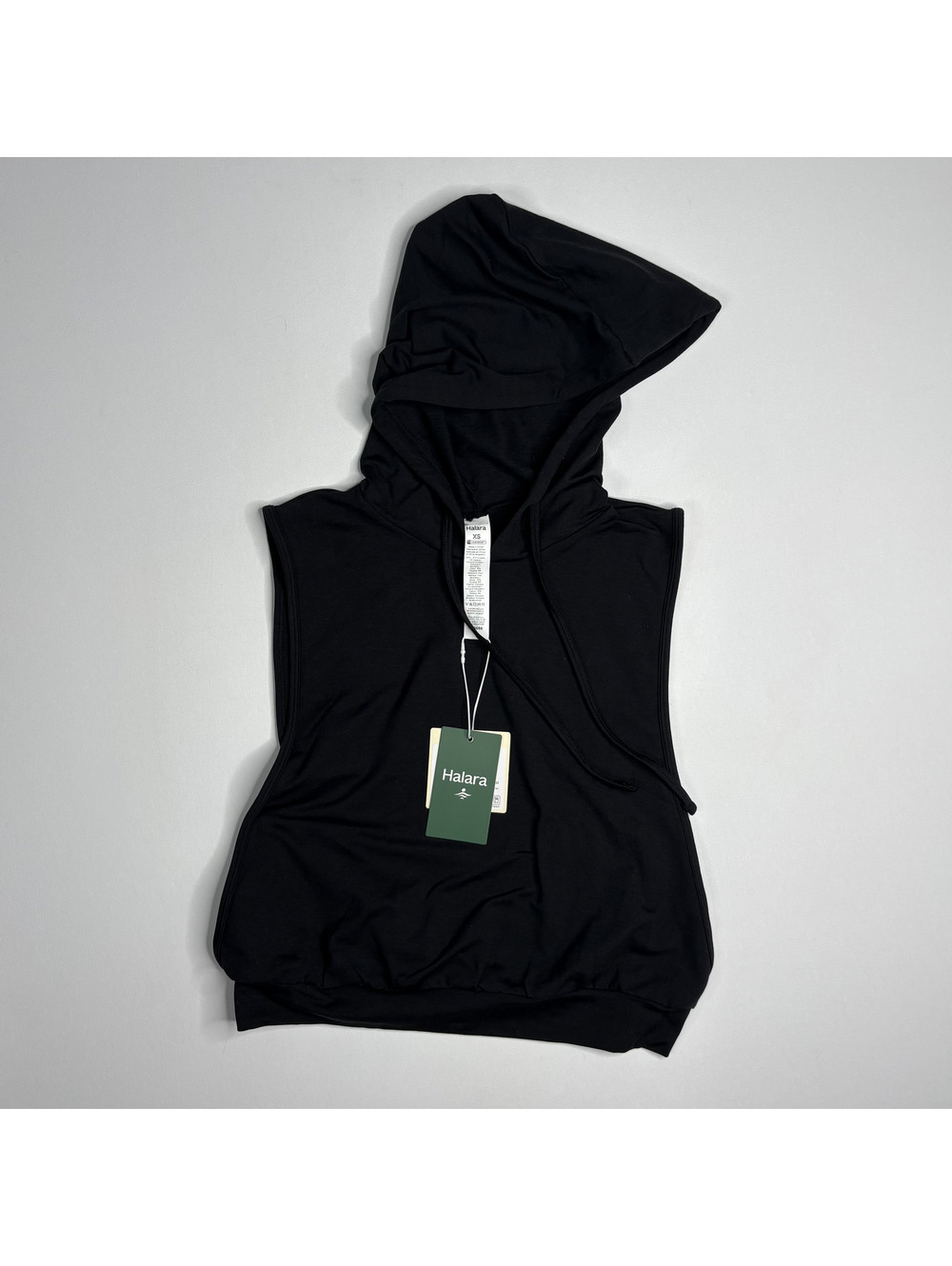 NWT Halara Black Sleeveless Hooded Top Vest Size XS
